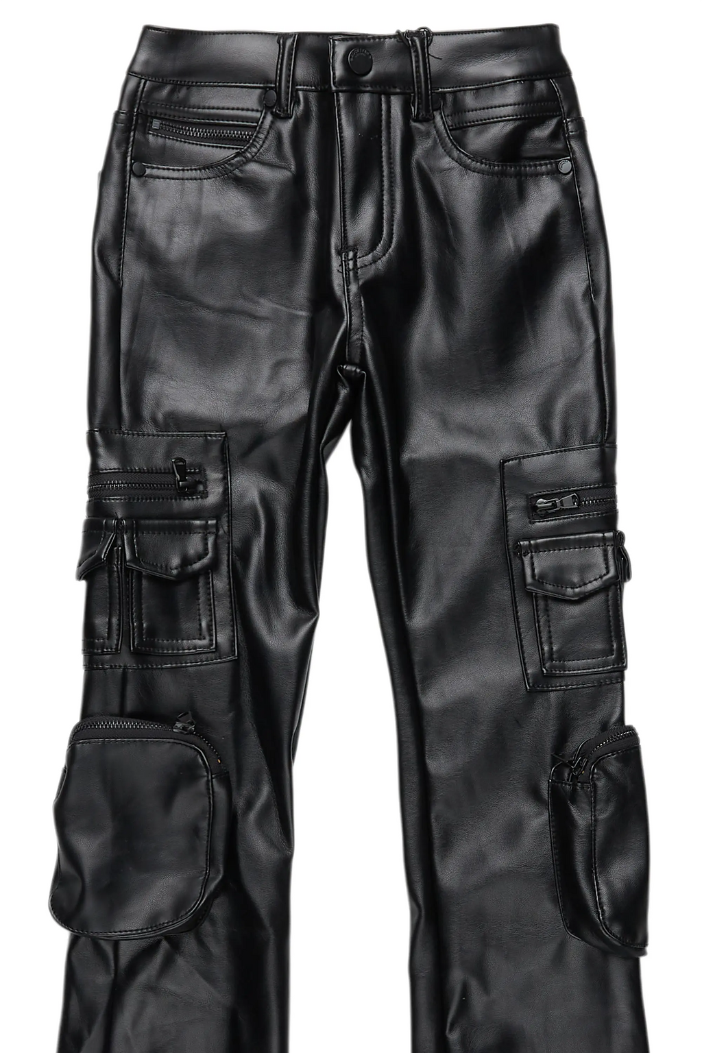 Girls Sutton Black  PU Leather Jean