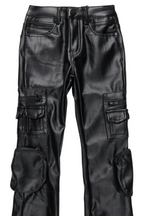 Girls Sutton Black  PU Leather Jean