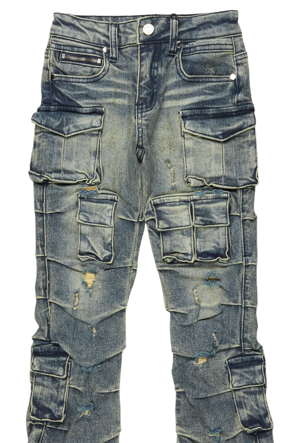 Boys Gentry Tint Blue Stacked Flare Jean