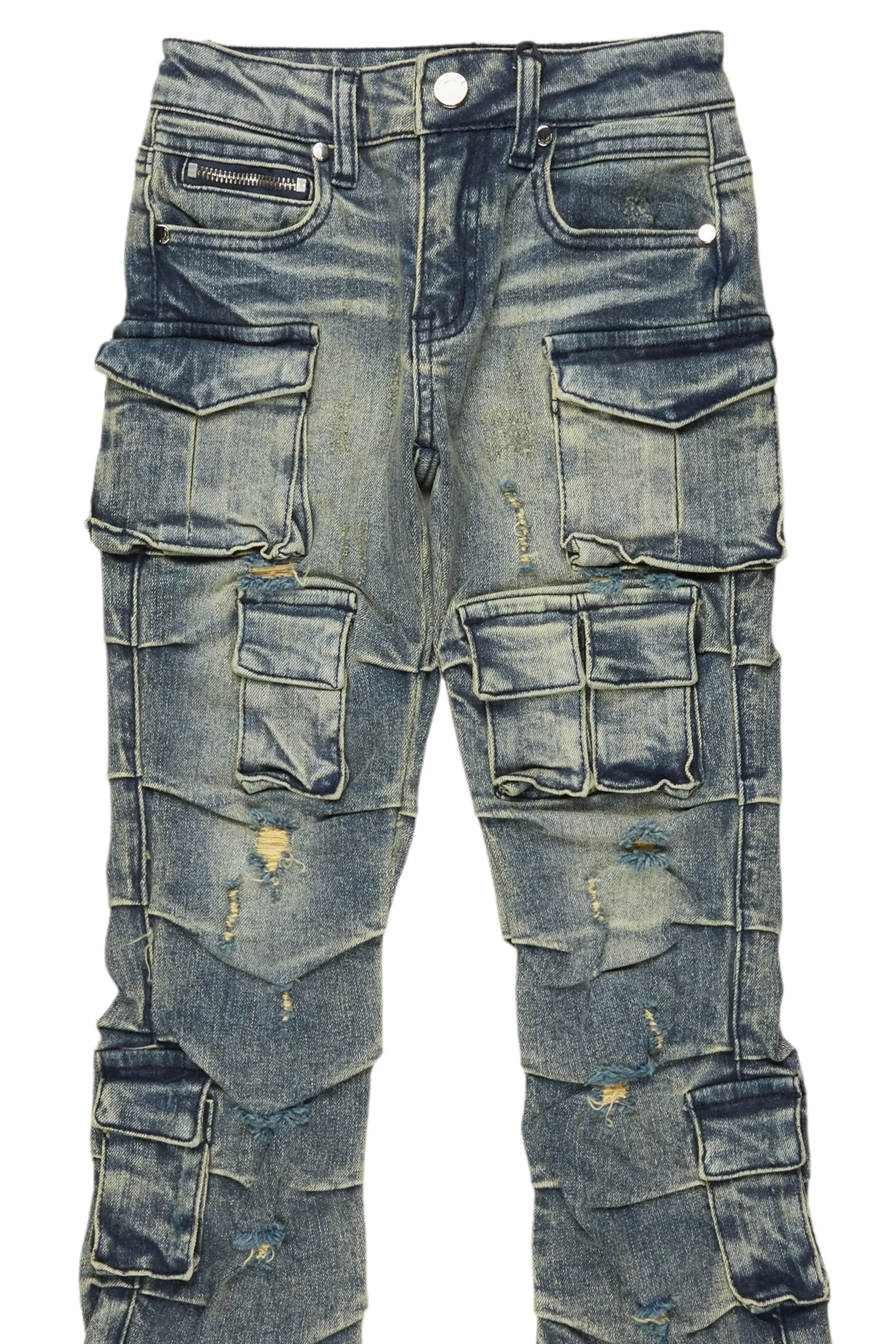 Boys Gentry Tint Blue Stacked Flare Jean