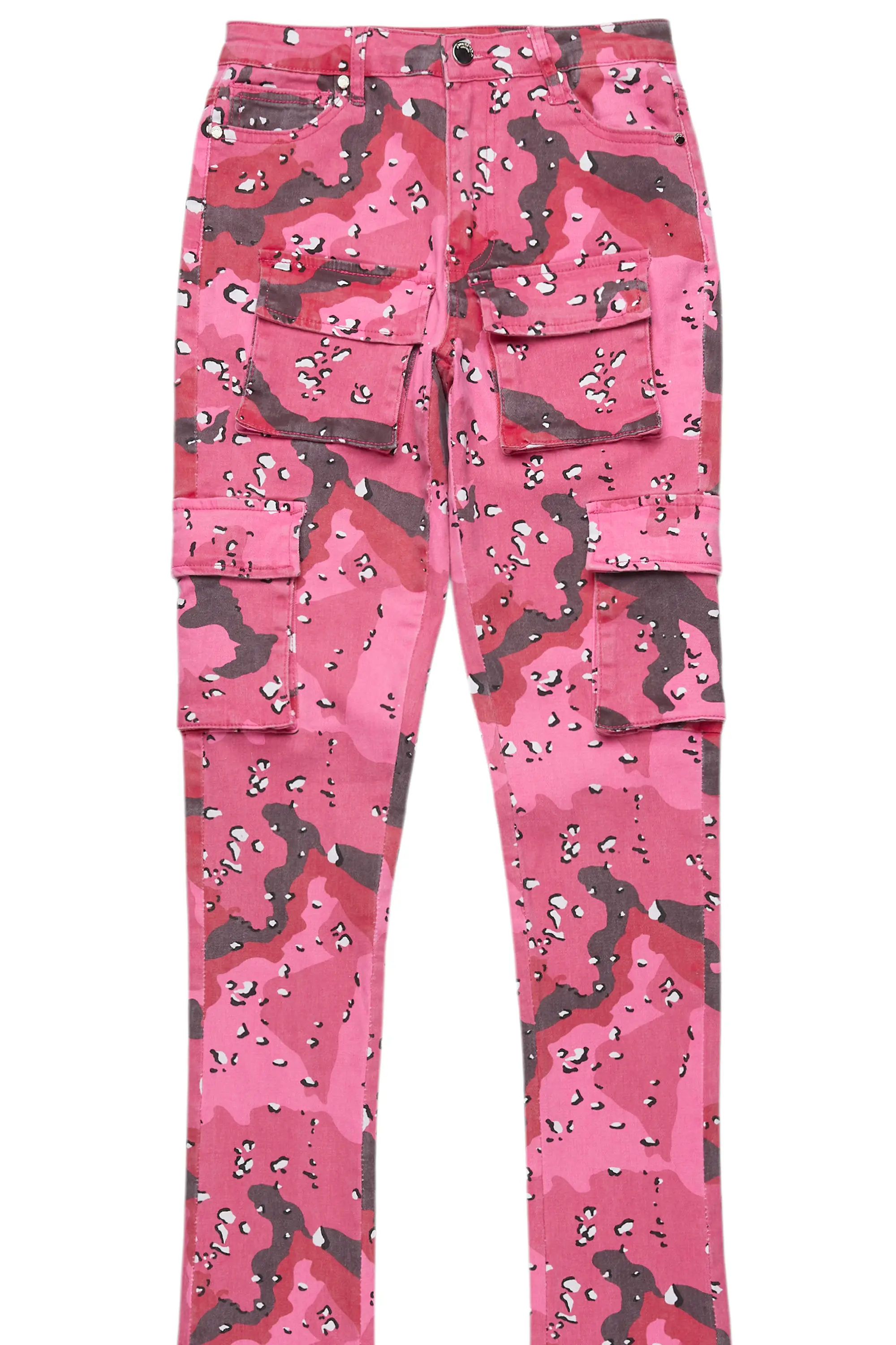 Noor Pink Camo Cargo Super Stacked Jean