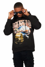 Floriana Black Graphic Hoodie