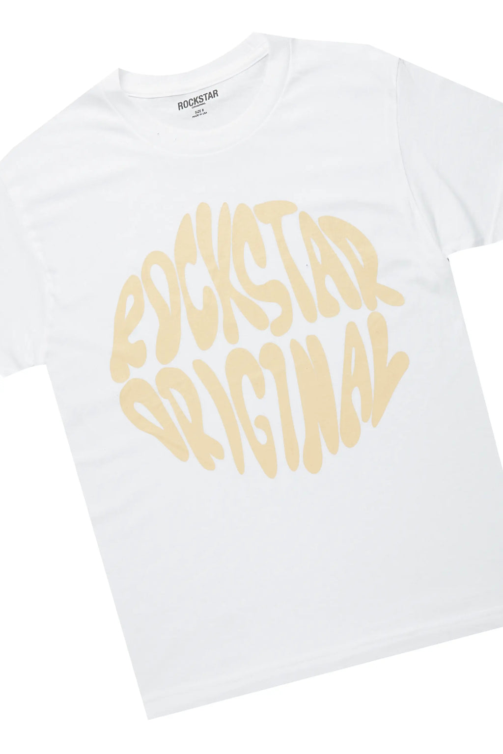 Boys Qabil White T-Shirt/Frayed Skinny Stacked Flare Jean Set