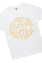 Boys Qabil White T-Shirt/Frayed Skinny Stacked Flare Jean Set