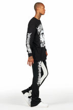 All Seeing Eyes Black/White Long Sleeve T-Shirt/Baggy Pant Set