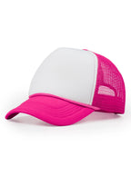 Womens White/Hot Pink Basic Trucker Hat