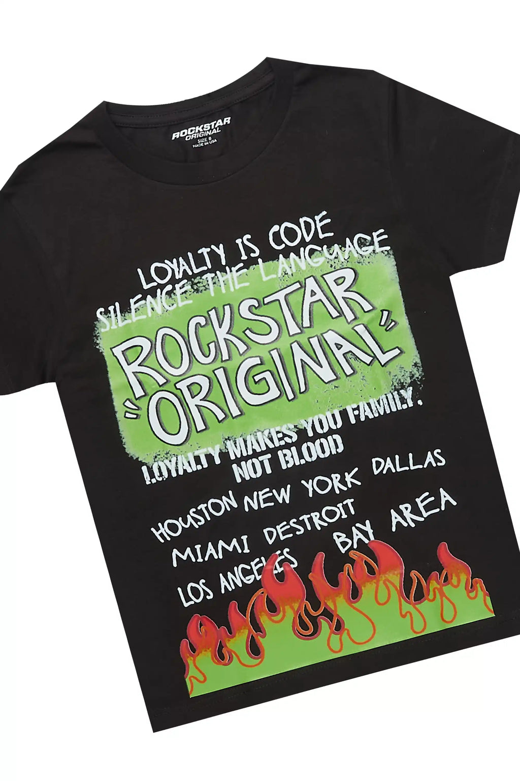 Boys Beno Black/Green T-Shirt Short Set