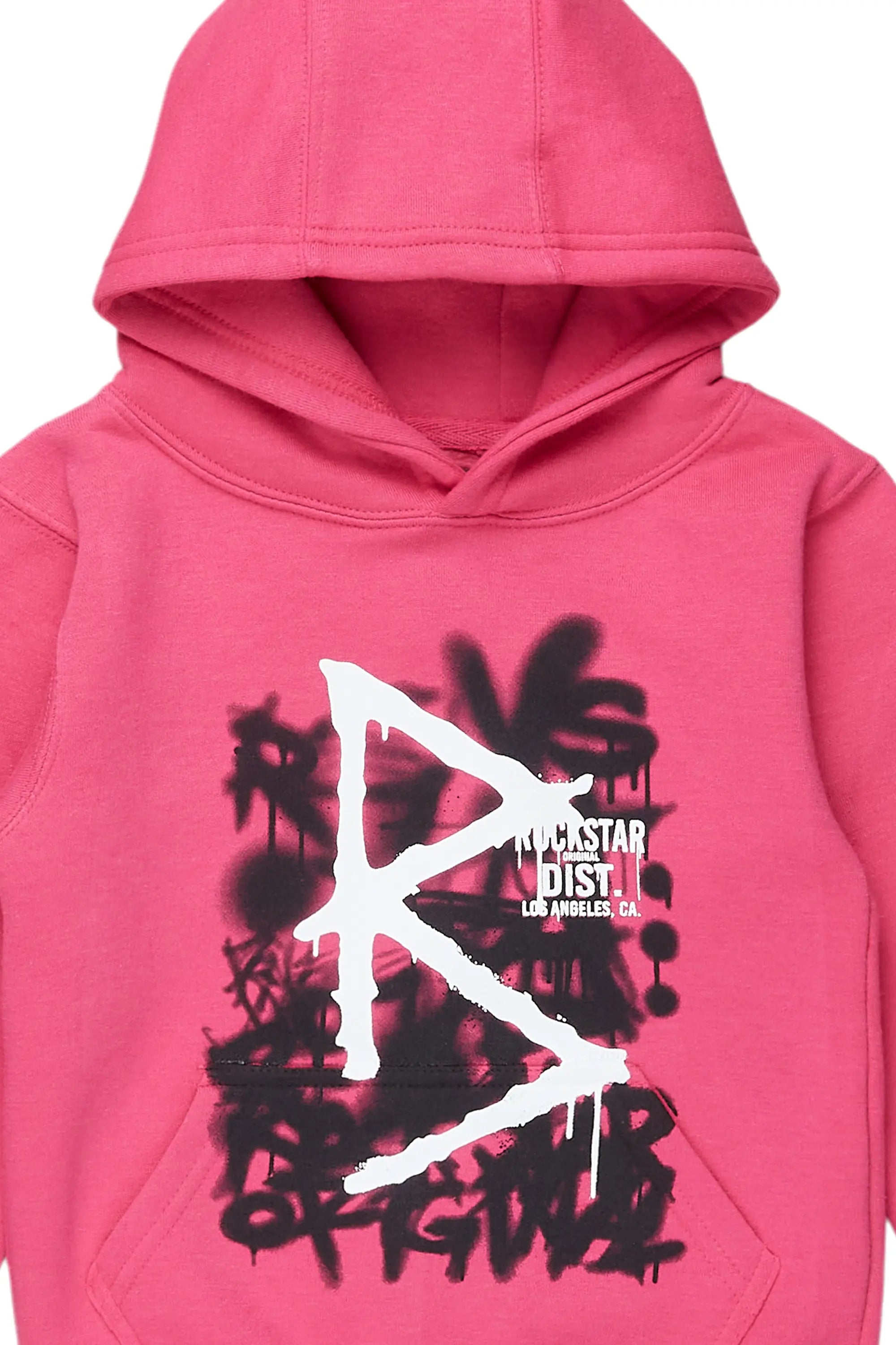 Girls Nahomy Fuchsia Graphic Hoodie