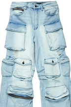 Mahesh Blue Baggy Cargo Jean