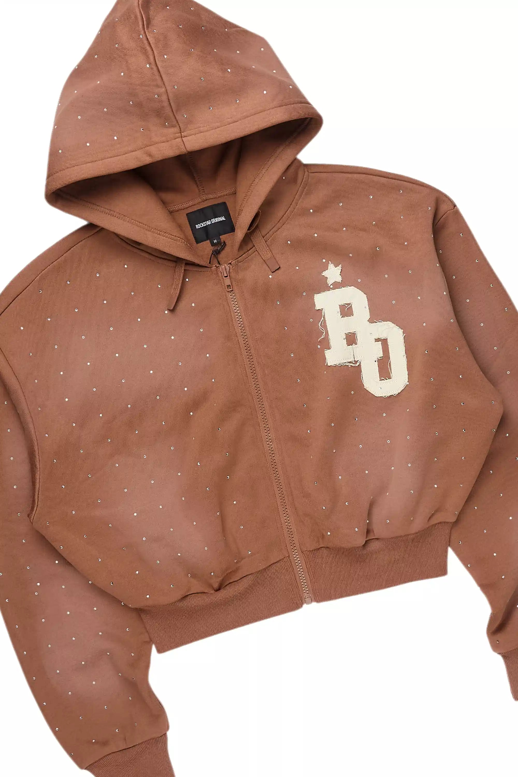 Tyona Mocha Rhinestone Stacked Flare Track Set