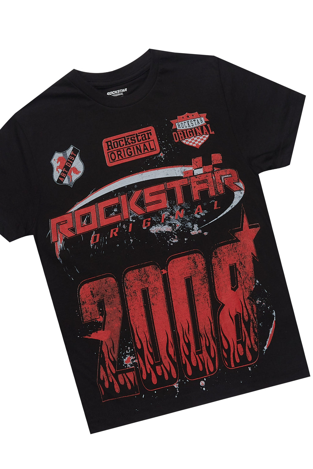 Boys Amos Black/Burgundy T-Shirt/Short Set