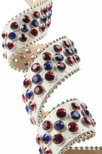 Jazlynn White/Red/Blue Rhinestone Belt