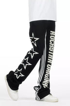 Skender Black Baggy Stacked Pant