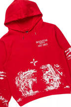 Filip Red/White Hoodie/Baggy Stacked Track Pant Set