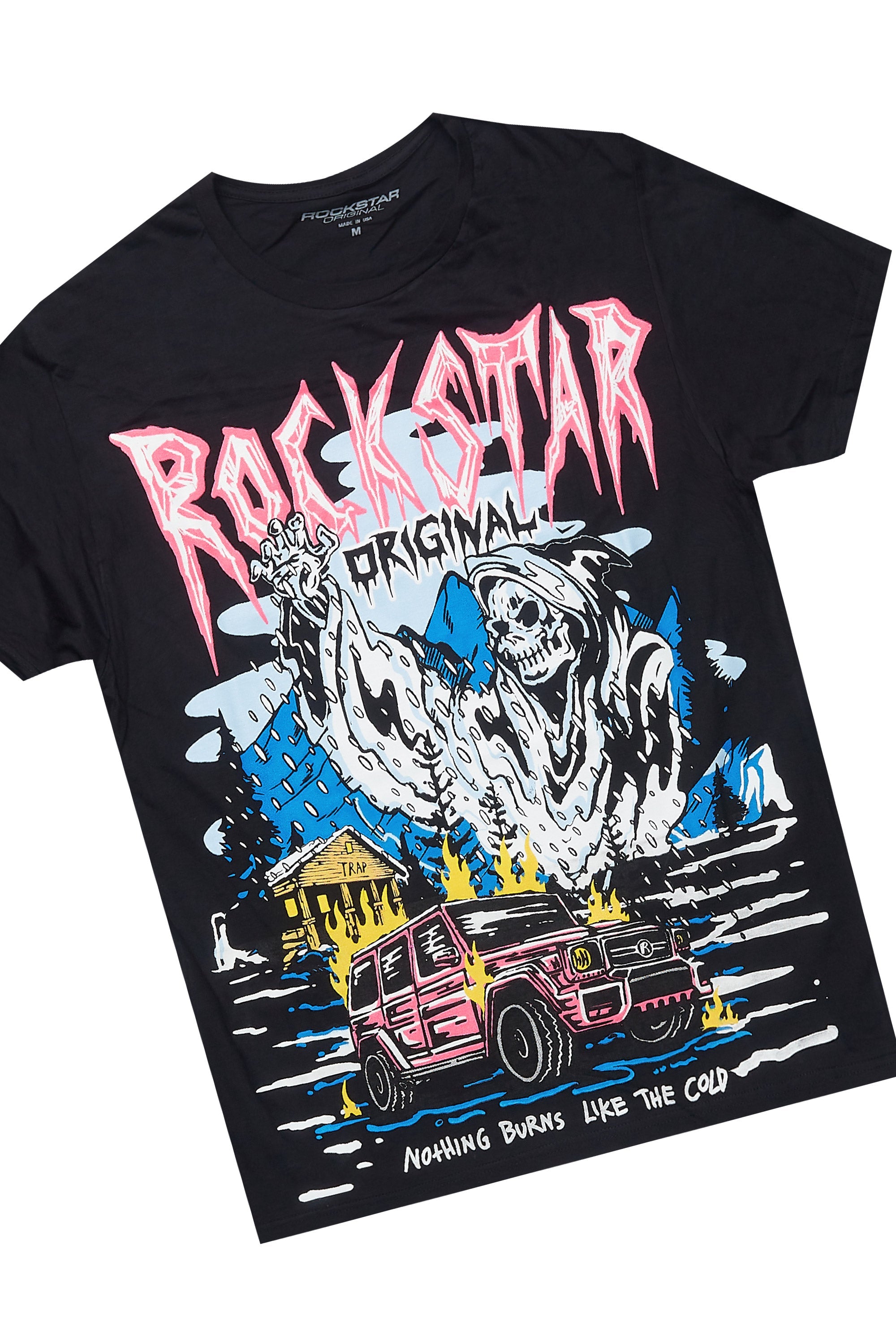 Kip Black T-Shirt/Denim Short Set