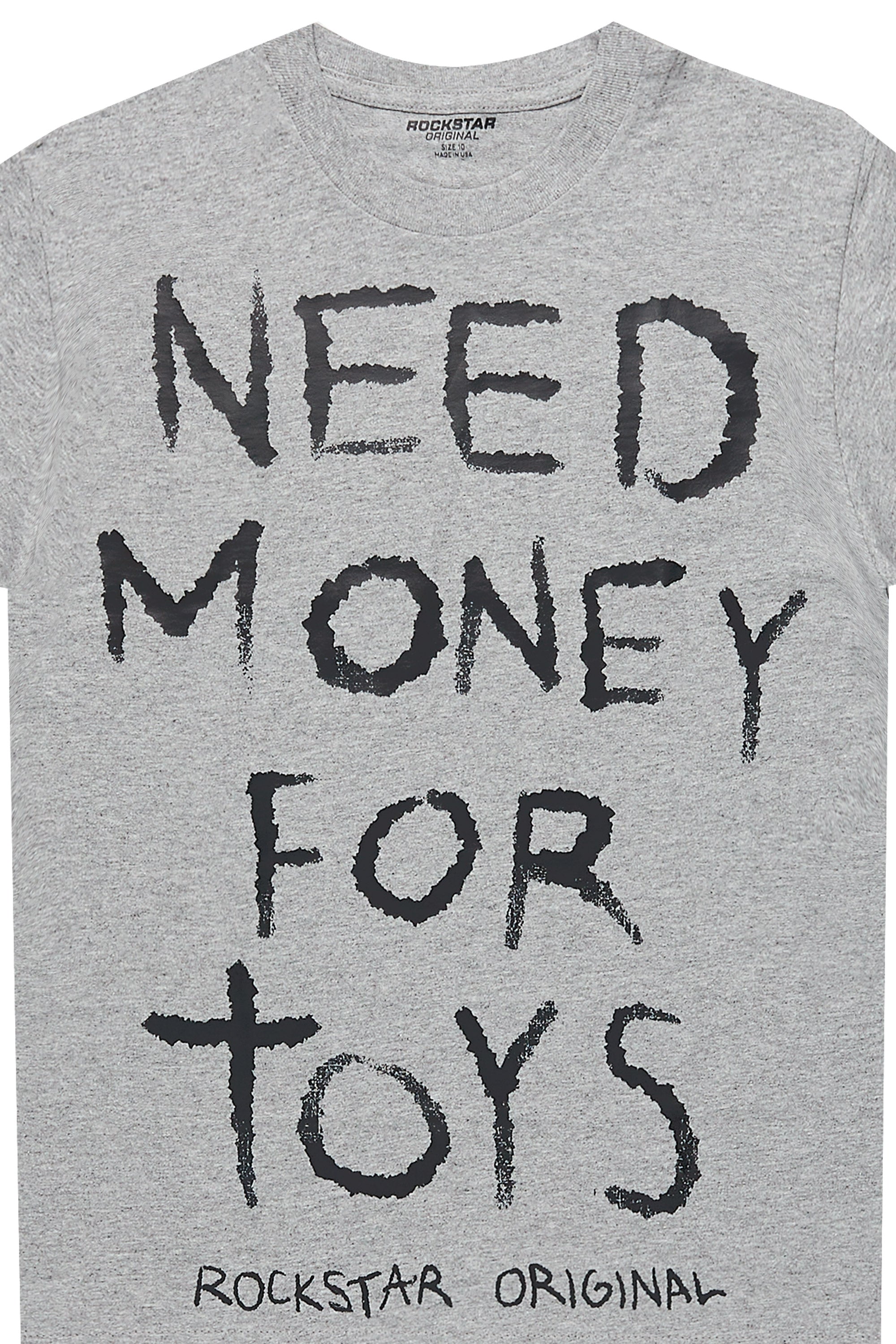 Boys M4Toys Grey/Black Graphic T-Shirt
