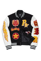 Fio Black/White Varsity Jacket