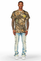 Edsel Light Blue Stacked Flare Cargo Jean