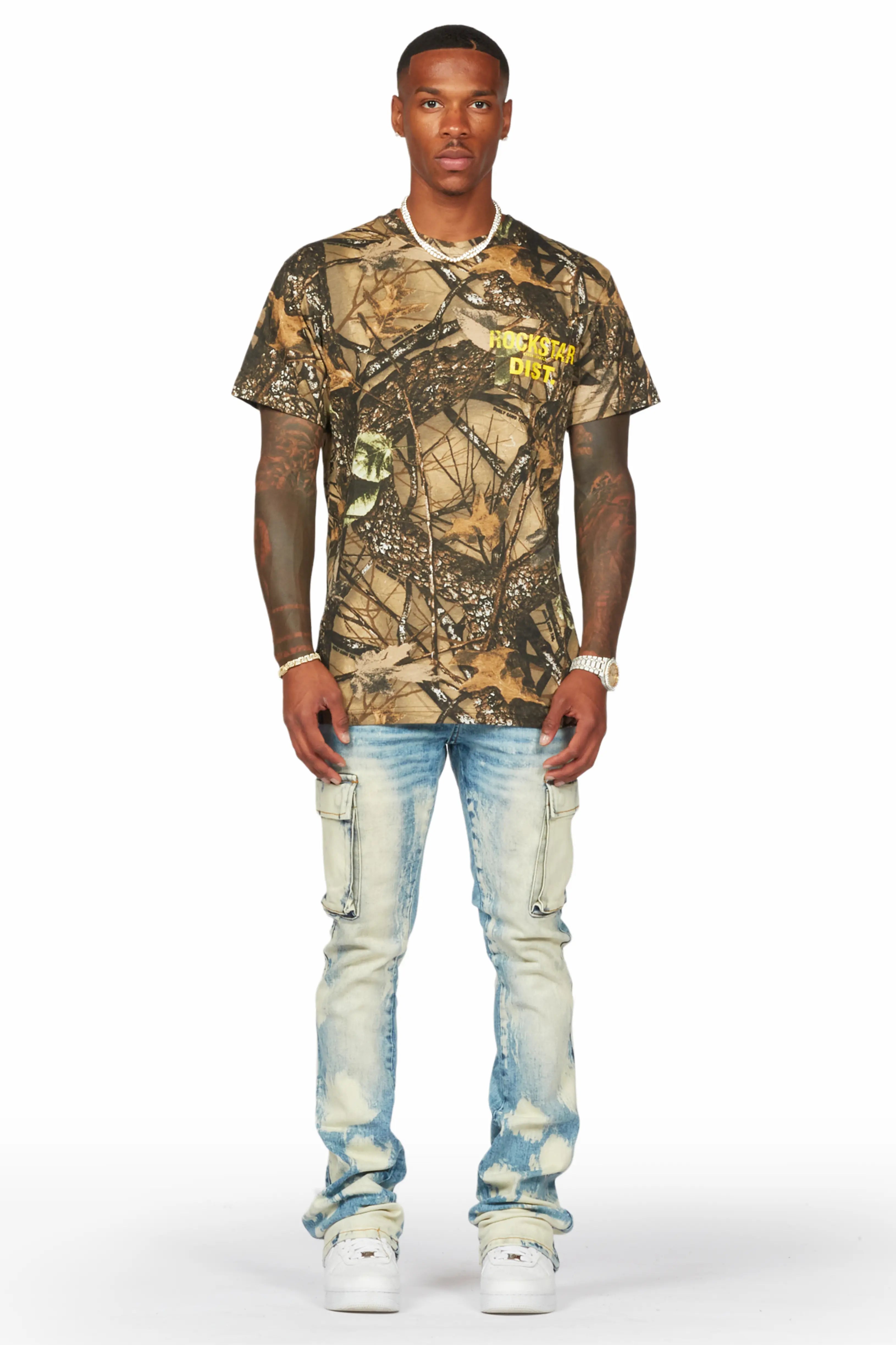 Edsel Light Blue Stacked Flare Cargo Jean