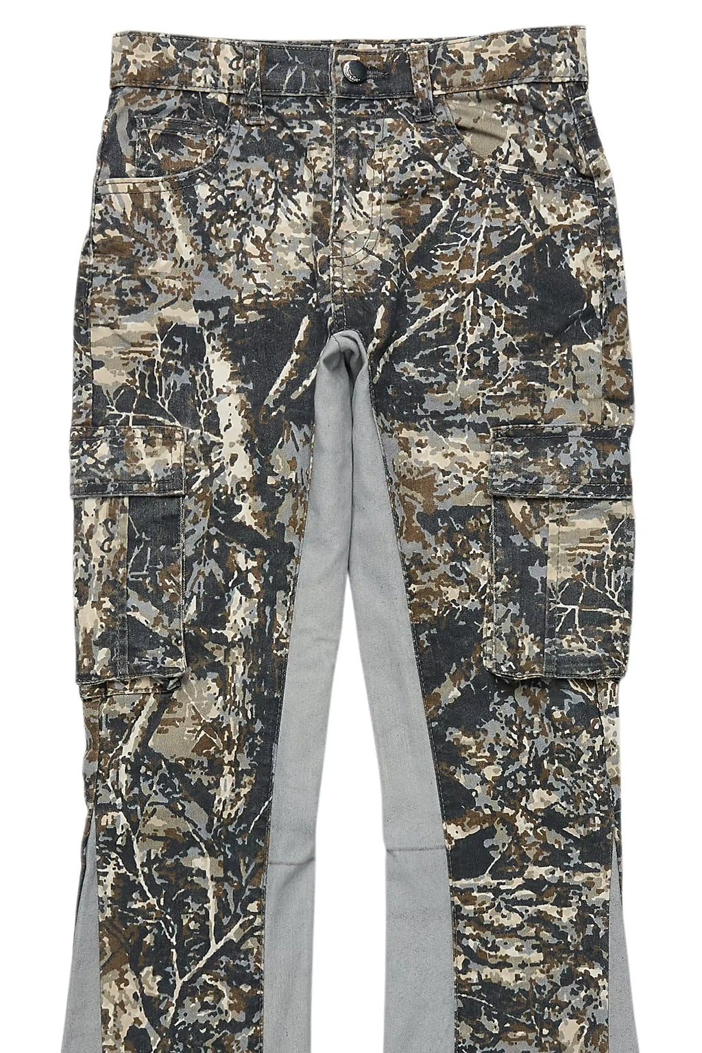 Boys Oak Grey Tree Camo Flare Cargo Jean