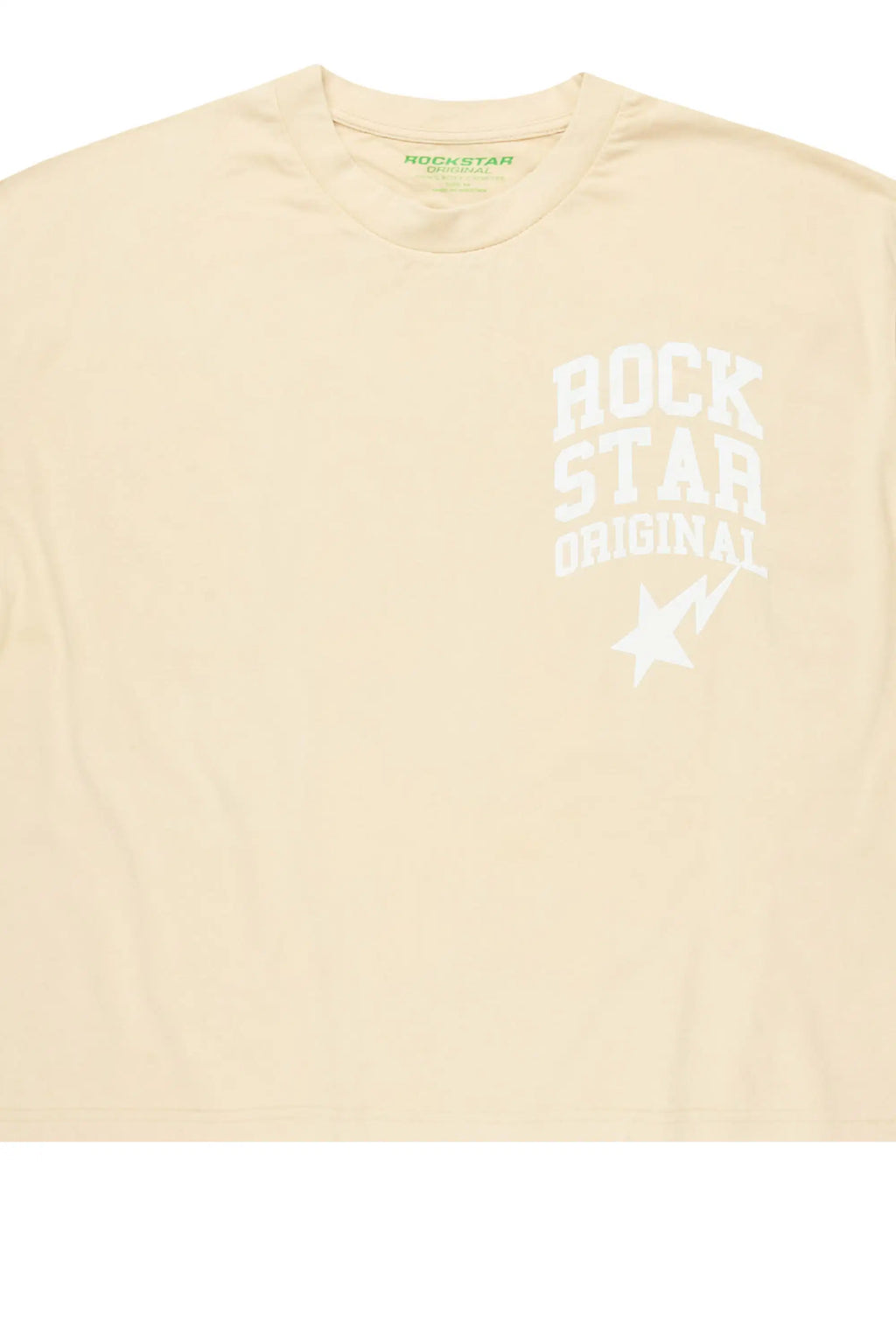 Gerrit Beige/White Boxy Crop T-Shirt