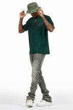 Sana 2.0 Dark Green/Black Oversized Graphic T-Shirt