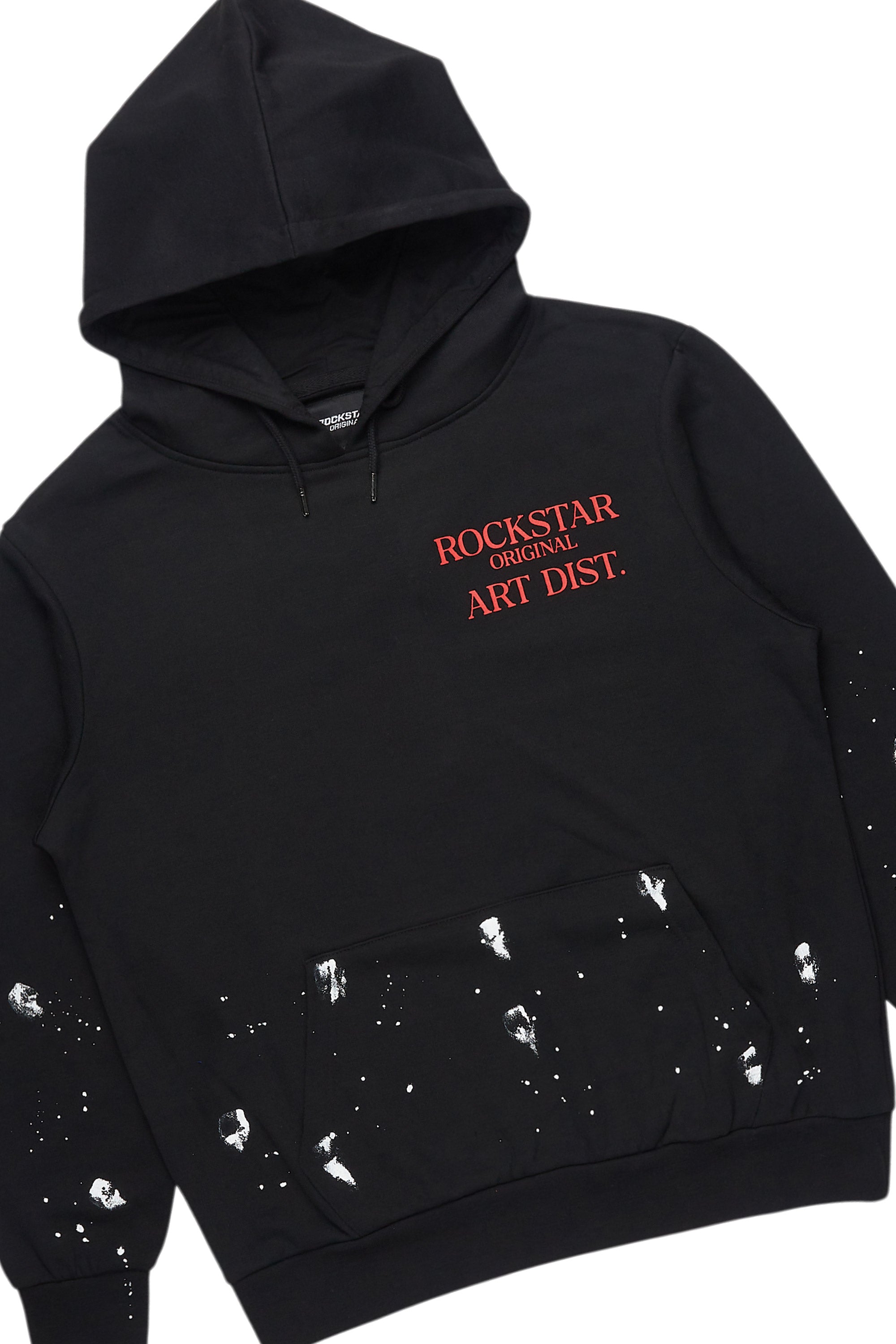 Raffer Black/Bright Red Hoodie/Stacked Flare Pant Set