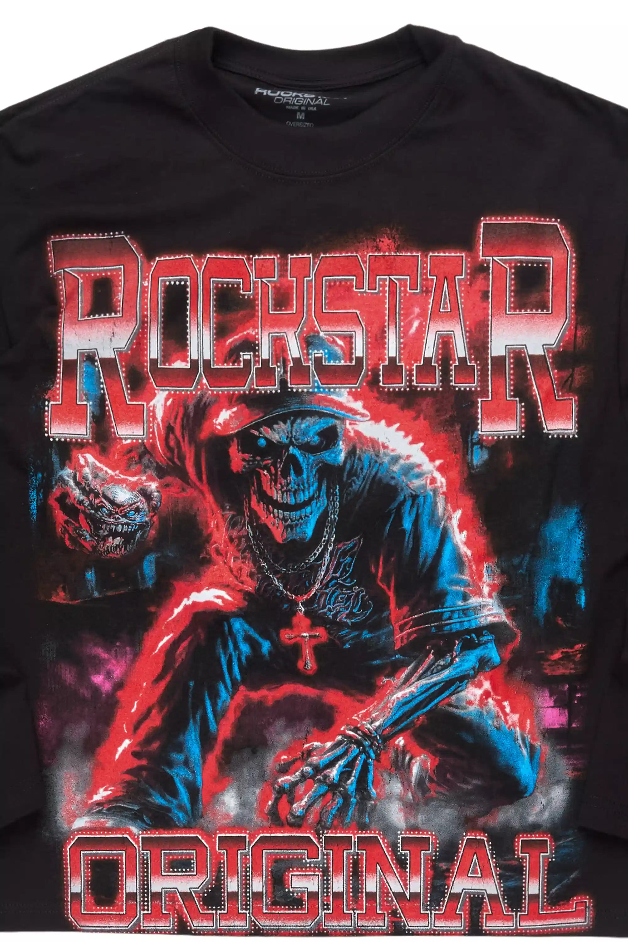 Marxe Black/Red Long Sleeve Graphic T-Shirt