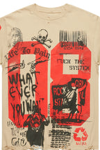 Grill Beige Graphic Oversized T-Shirt