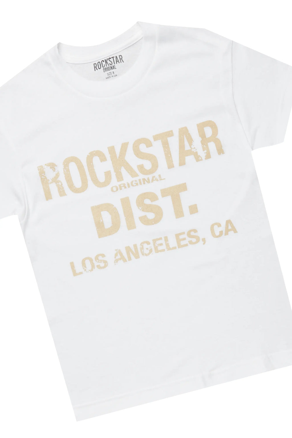 Boys Koen Beige Tree Camo T-Shirt/Stacked Flare Jean Set