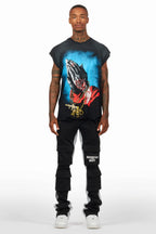 Gonave Black Graphic Muscle T-Shirt