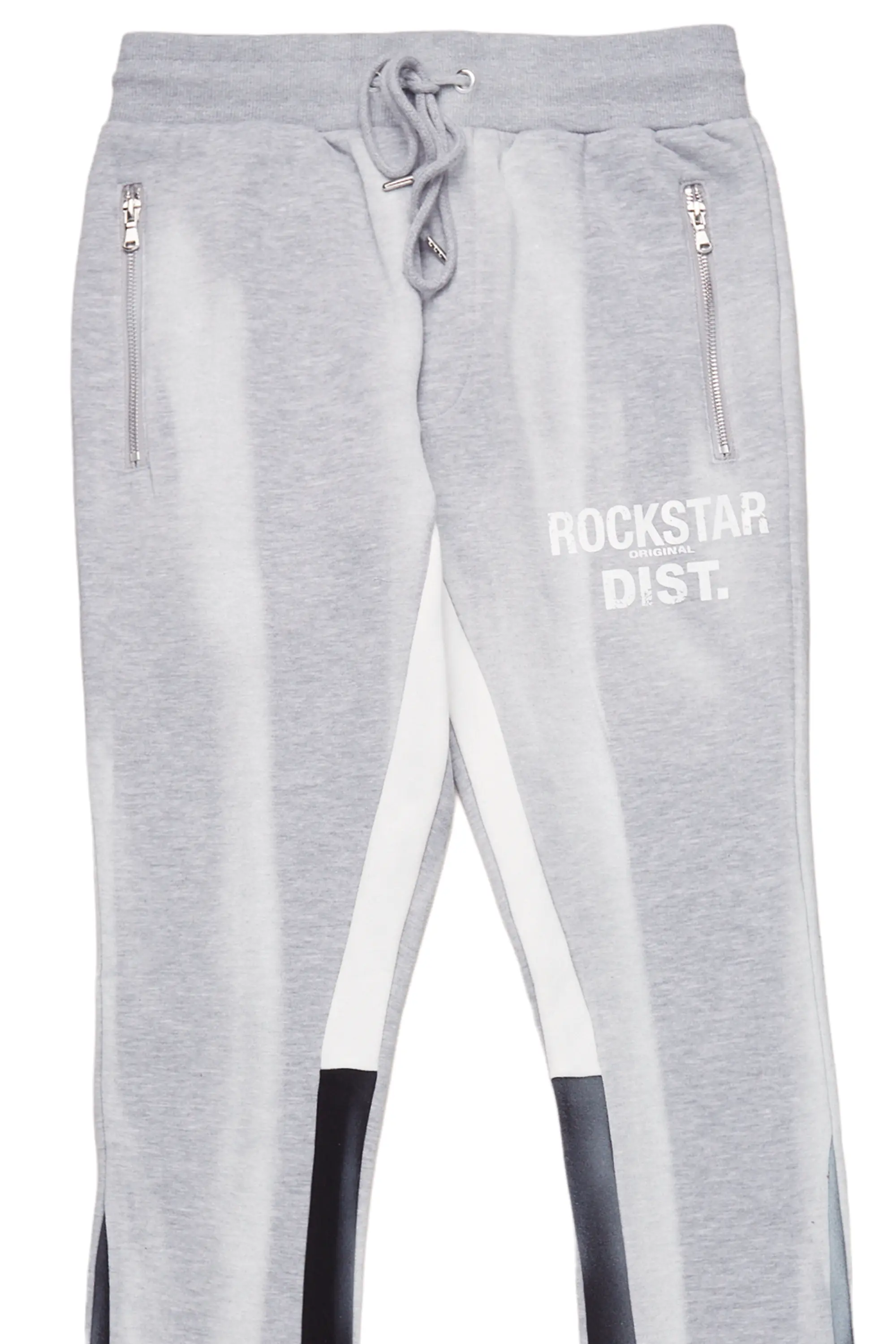 Firoz Grey/White Graphic Stacked Flare Pant