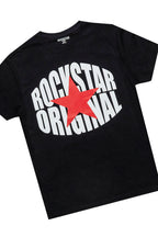 Girls Black Ezra T-Shirt/Stacked Flare Jean Set