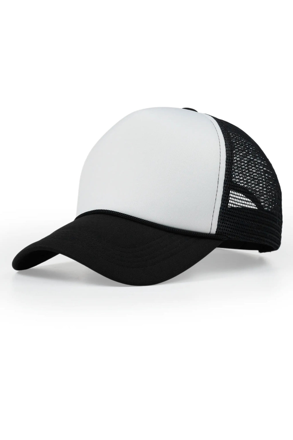 Womens Black/White Basic Trucker Hat