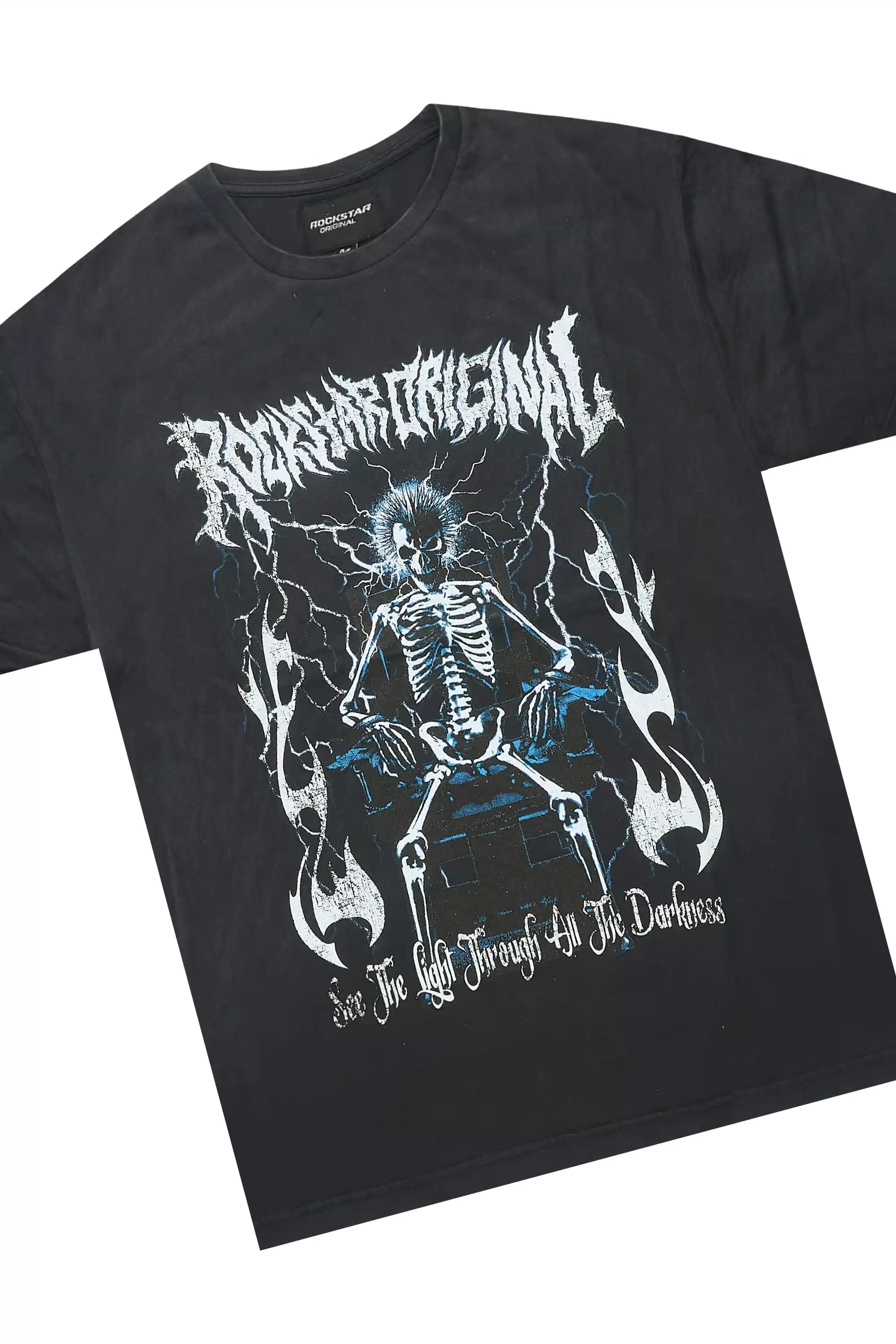 Exodus Charcoal Grey T-Shirt/Stacked Flare Track Pant Set