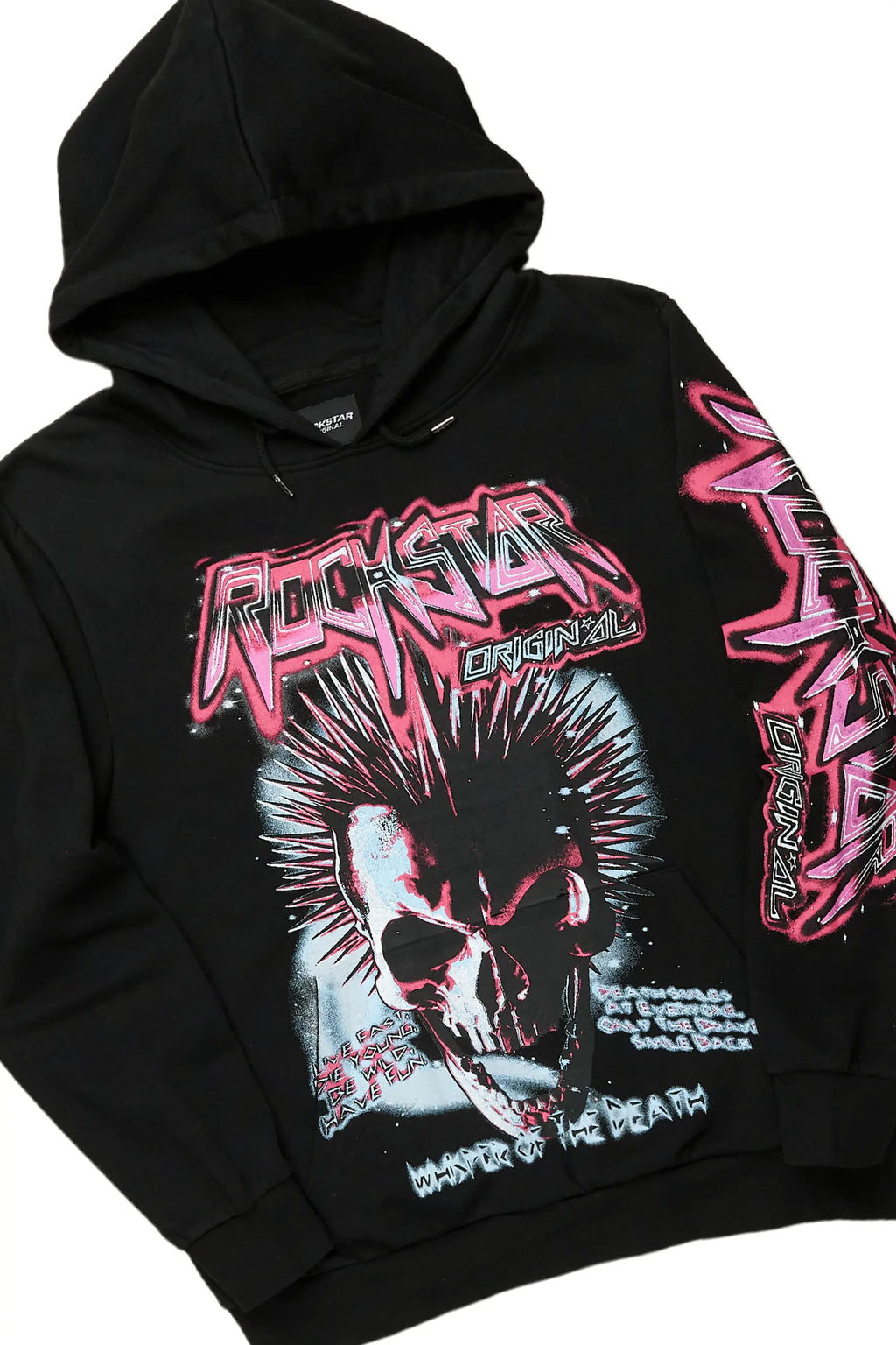 Obern Black/Black Graphic Hoodie/Stacked Flare Pant Track Set