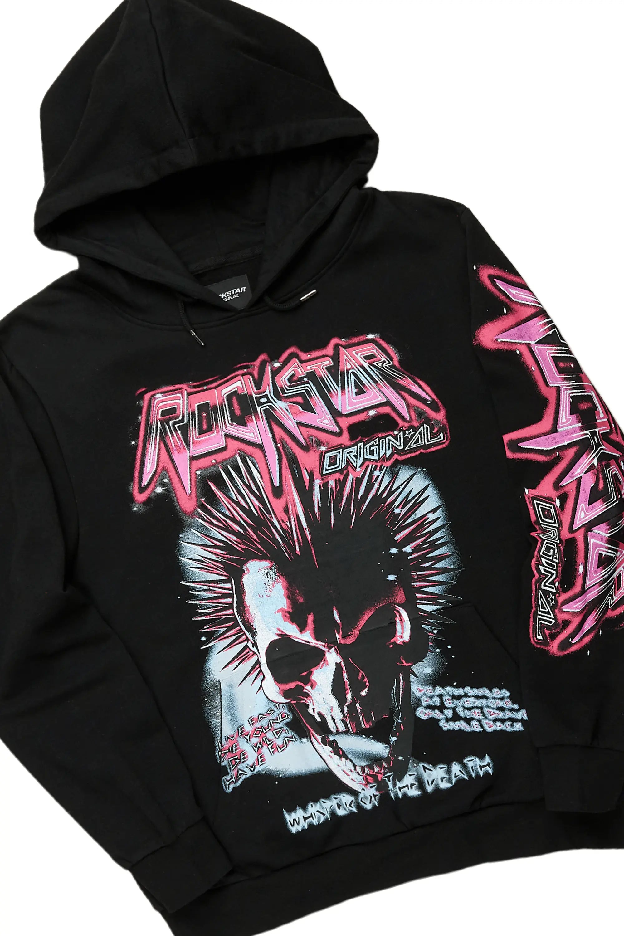 Obern Black/Black Graphic Hoodie/Stacked Flare Pant Track Set