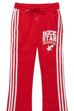 Boys Gerrit Red Stacked Baggy Track Pant