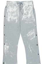 Filip Heather Grey Baggy Snap Button Pant