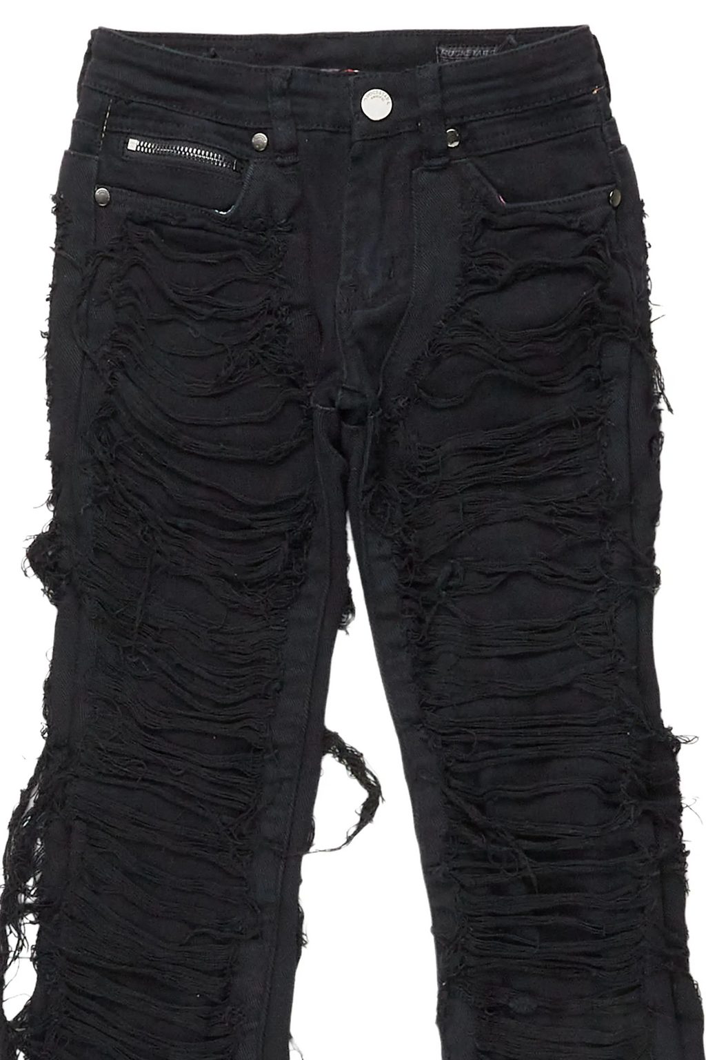Girls Concetta Jet Black Stacked Flare Jean