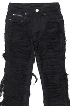 Girls Concetta Jet Black Stacked Flare Jean