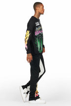 Quito Double Layer T-Shirt/Stacked Baggy Track Pant Set