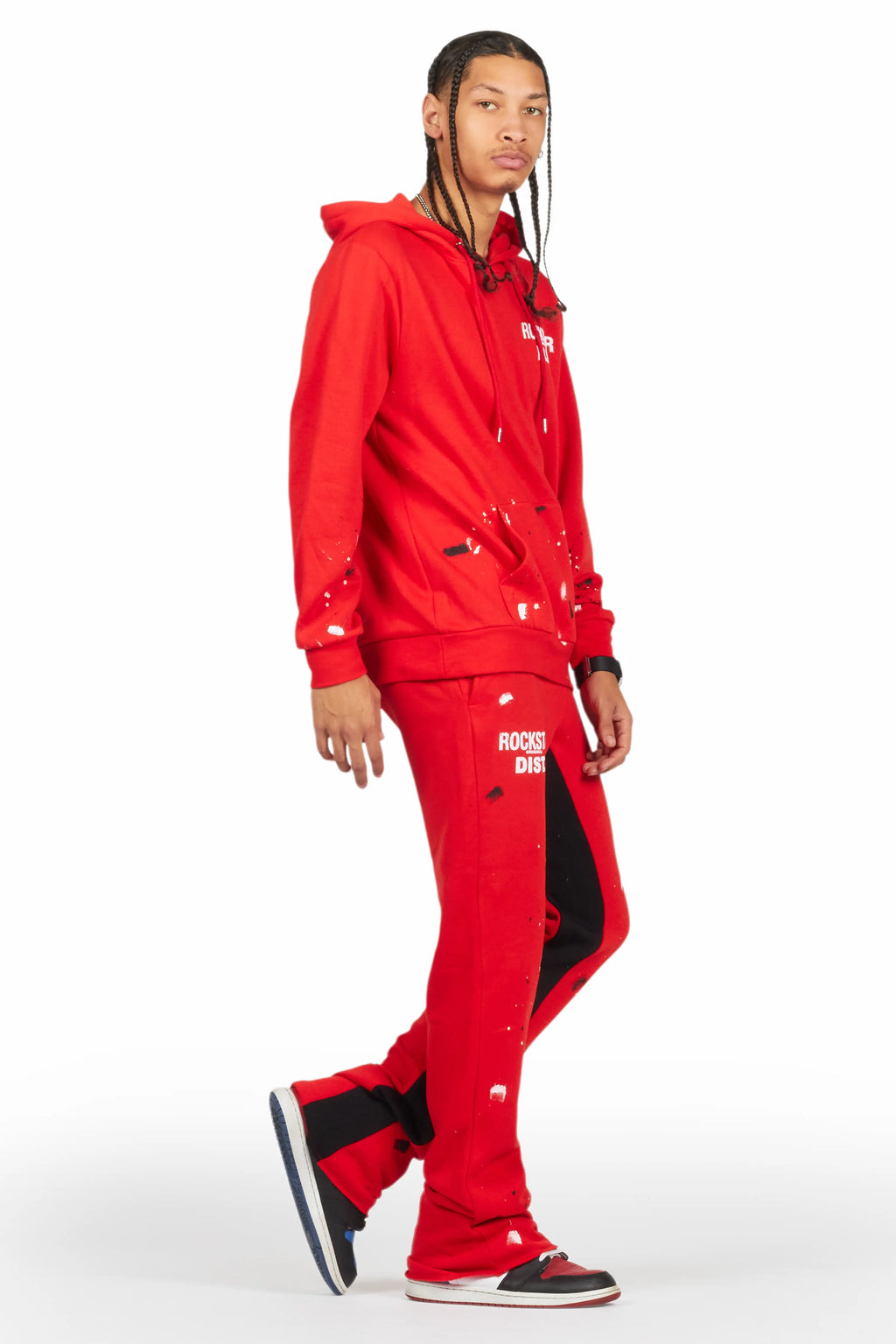Jaco Red Hoodie Baggy Fit Pant Track Set