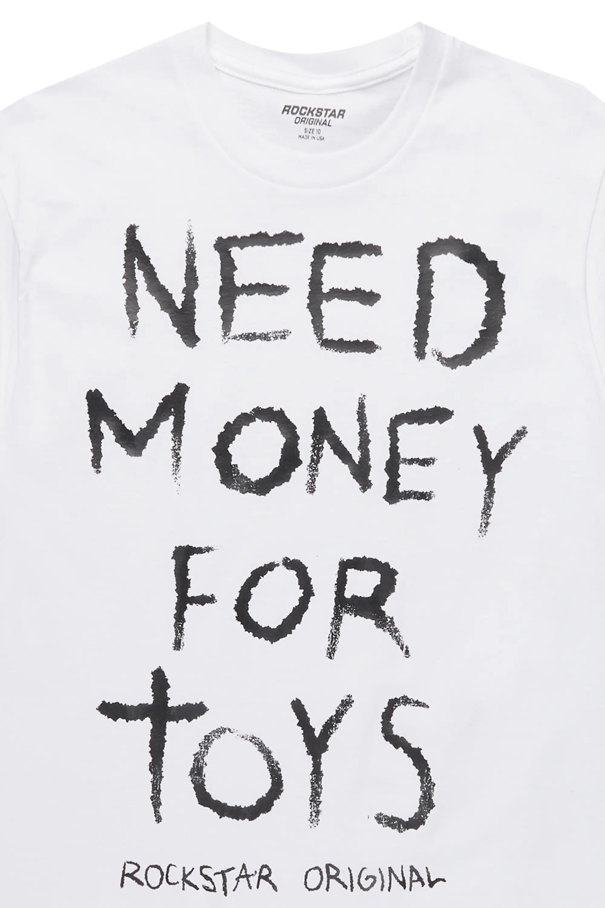 Boys M4Toys White Graphic T-Shirt