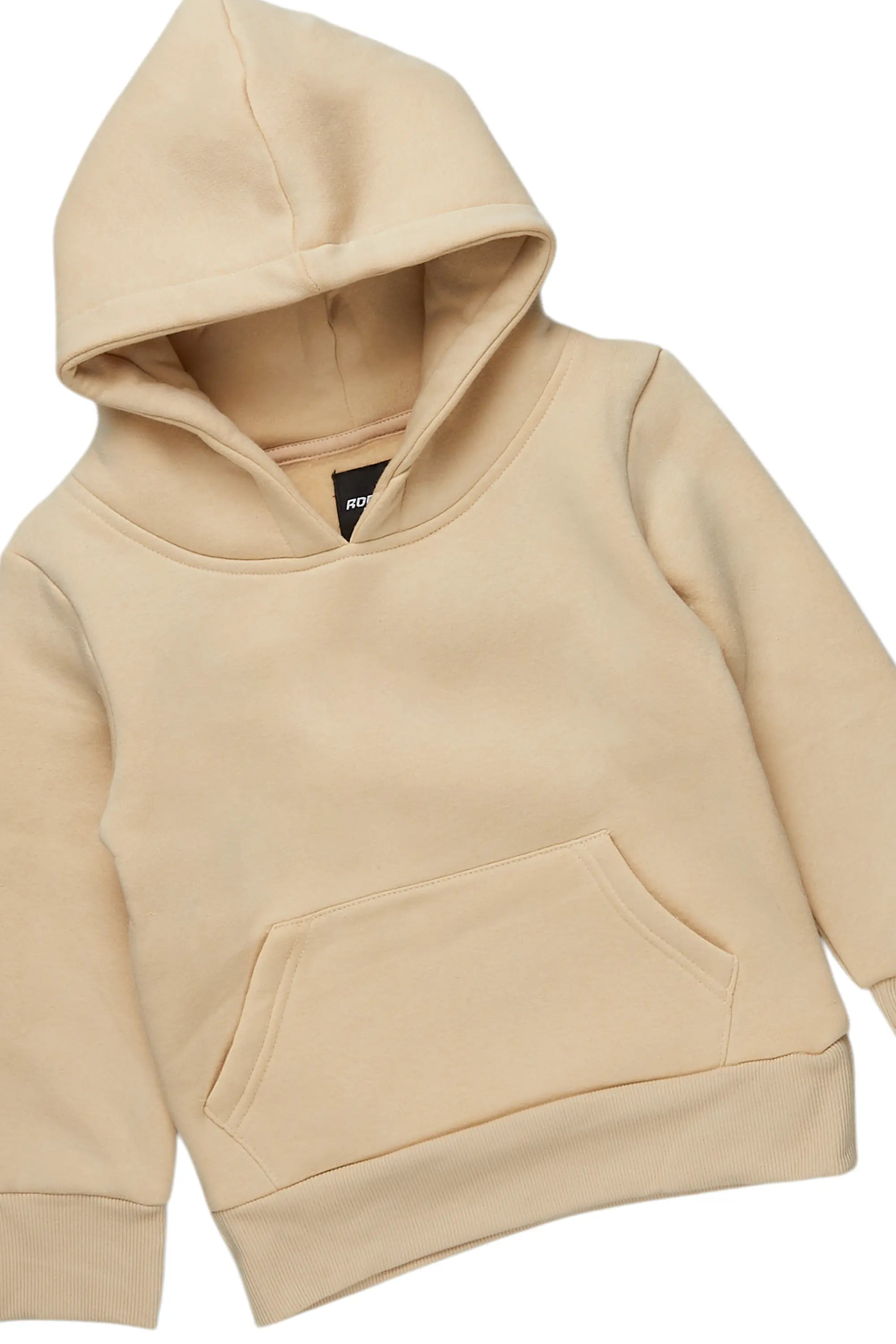 Boys Basic Tan/Black Stacked Flare Pant Set