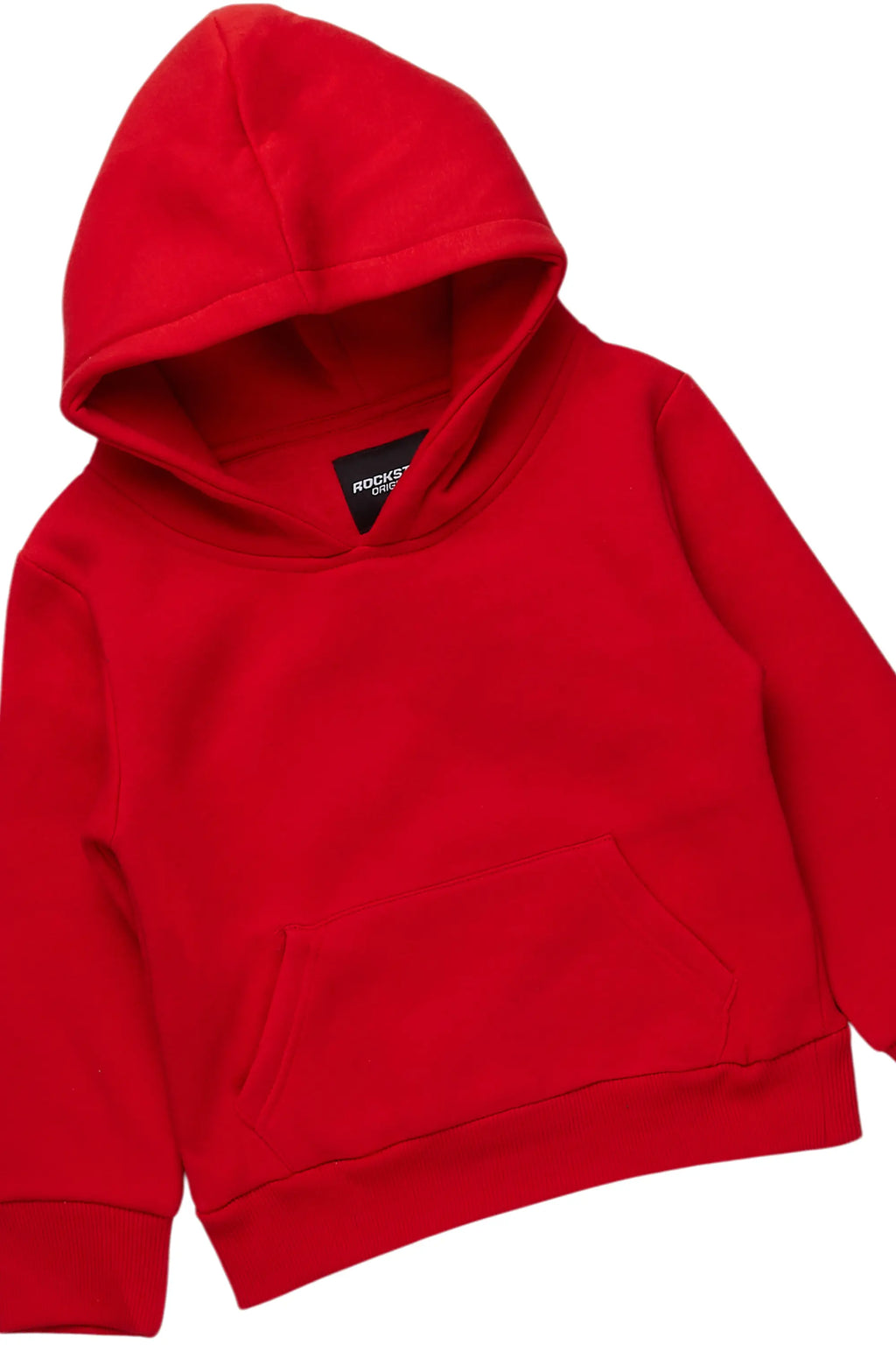 Boys Basic Red Stacked Flare Pant Set