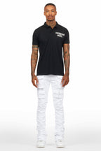 Flynn Black/White Polo Shirt