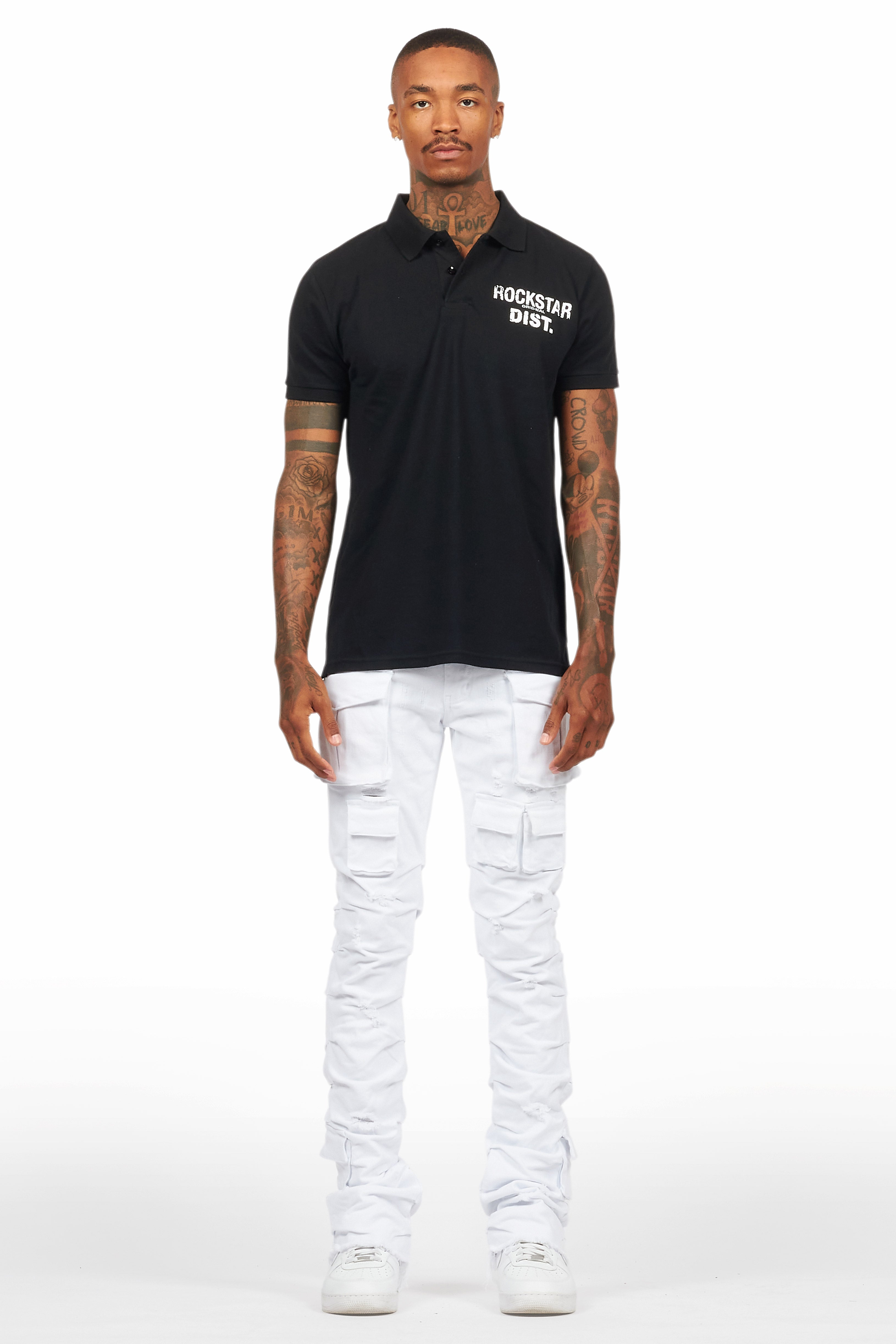 Flynn Black/White Polo Shirt