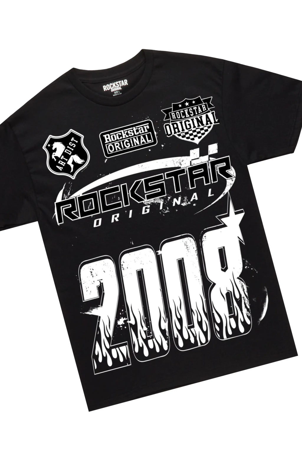 Amos Black/White T-Shirt/Stacked Flare Track Set