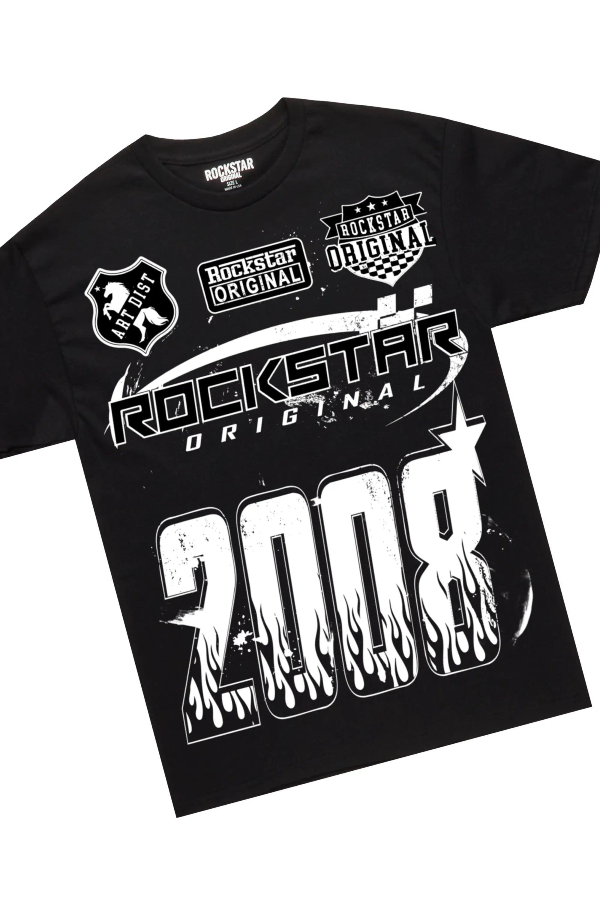 Amos Black/White T-Shirt/Stacked Flare Track Set